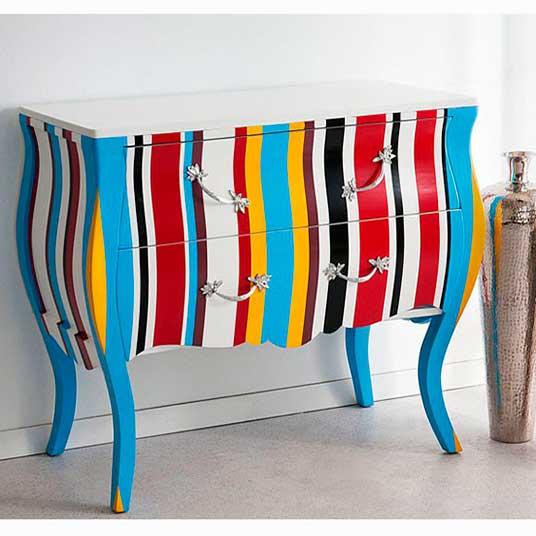 muebles pintadoscomoda-francesa-rayas-colores