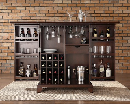 planos mueble barCrosley-Furniture-Newport-Expandable-Bar-Cabinet-in-Vintage-Mahogany-Finish-Home-Bar_0_0