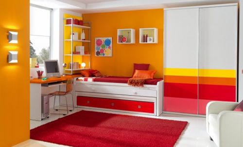 dormitorio-juvenil-color-naranja