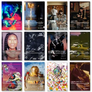 Poster Travis scott, Kendrick Lamar, Drake, Pop Smoke y mas 42x60cm